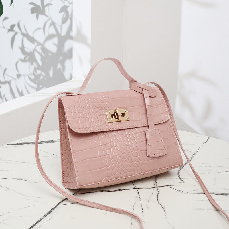 Wholesale PU Crocodile Patterned Small Square Bag Single Shoulder Crossbody Bag